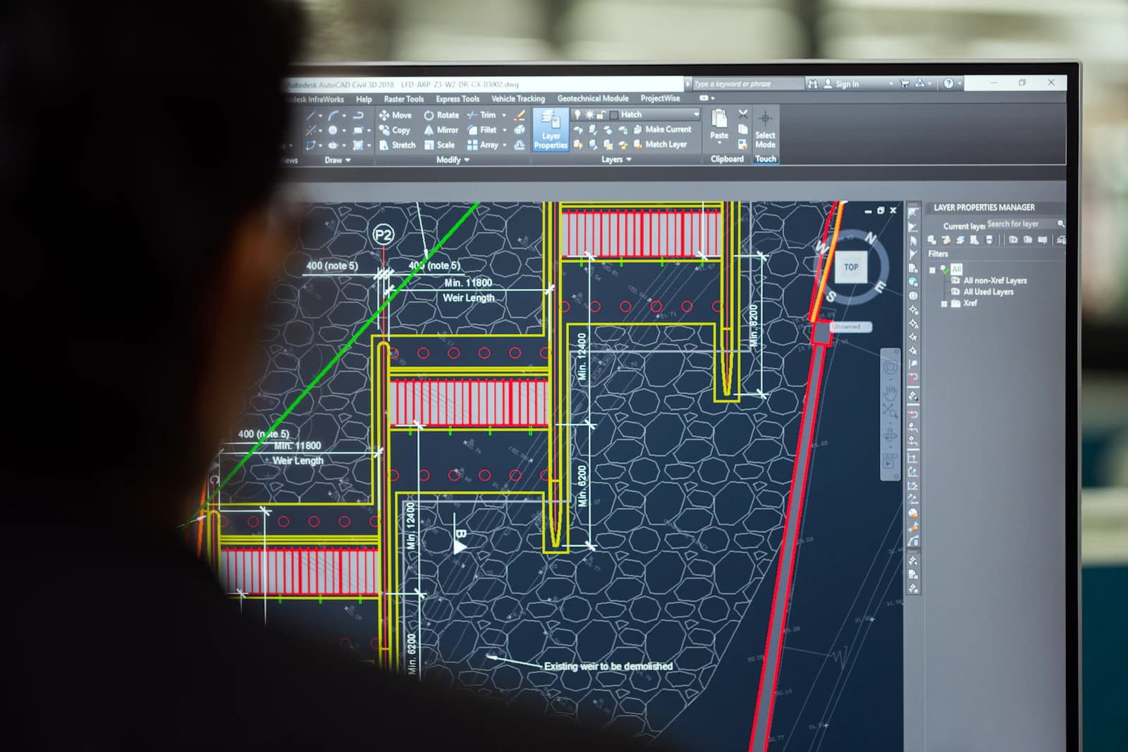 Modern manufacturing facility with automated workforce operations